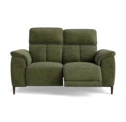 Loma 2 Seater Recliner Sofa - 2 Seater Sofa with 2 Power Recliners USB Fabric - Power Recliner with USB - FAB-NTS - 16 OLIVE GREEN