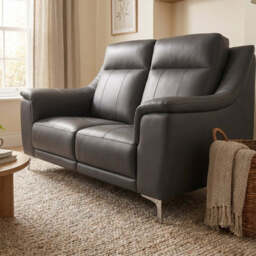 Nicoletti Carmen 2 Seater Sofa - 2 Seater Sofa CB - Feet: Shiny Metal / Torello PS Chocol -S 91 - thumbnail 3