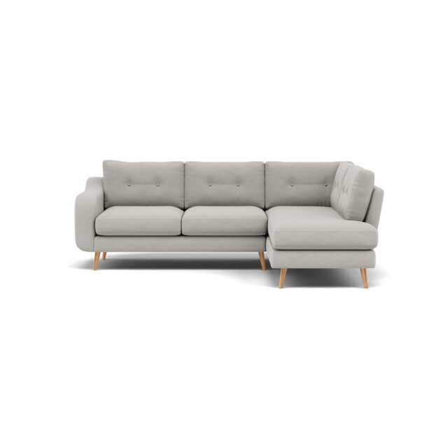 Phoebe Corner Sofa - Corner Group RHF Grade B - Right Hand Facing - Plush Velvet Silver / Natural - image 1
