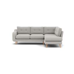 Phoebe Corner Sofa - Corner Group RHF Grade B - Right Hand Facing - Plush Velvet Silver / Natural