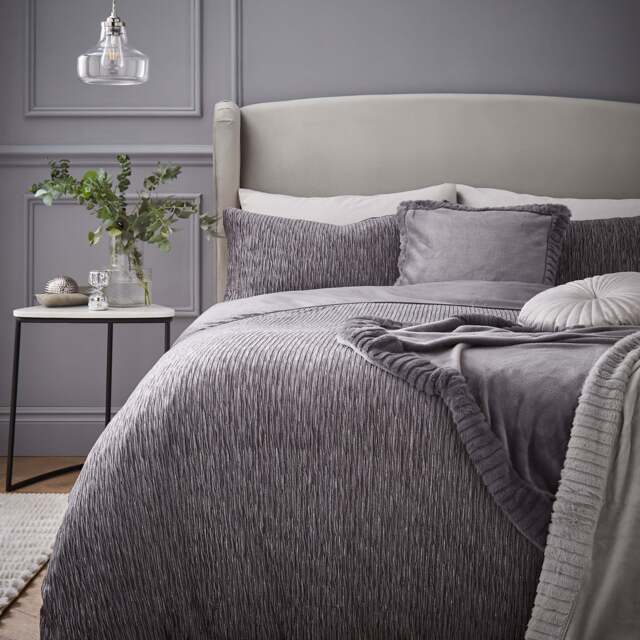 Catherine Lansfield Allure Sparkle Grey Duvet Cover Set - SALE Allure Sparkle Grey King Duvet Set - King - image 1