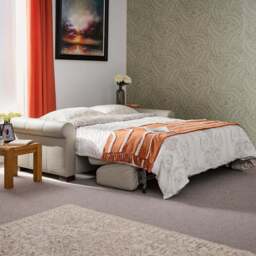 Nicoletti Carlotta 3 Seater Sofa Bed with Curved Arms - 2.5 Sofabed with Arms Rondo CB - Torello Taupe 312 - thumbnail 3