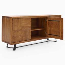 Raindale 3 Door Sideboard - 3 Door Sideboard Dark Oak / Metal Legs - thumbnail 4