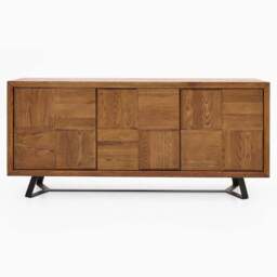 Raindale 3 Door Sideboard - 3 Door Sideboard Dark Oak / Metal Legs - thumbnail 1