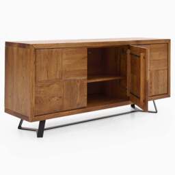 Raindale 3 Door Sideboard - 3 Door Sideboard Dark Oak / Metal Legs - thumbnail 3