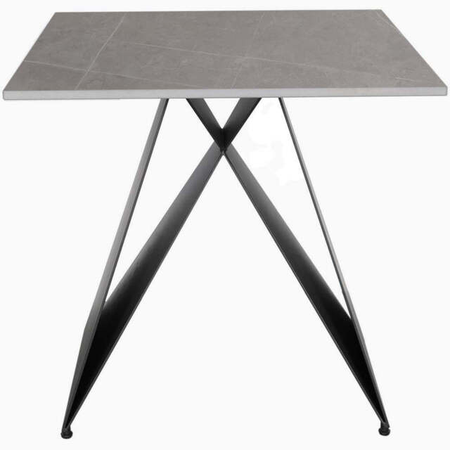 Odessey Side Table - Lamp Table Grey Sintered Stone / Black Powder Coat Metal Base - image 1