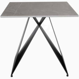 Odessey Side Table - Lamp Table Grey Sintered Stone / Black Powder Coat Metal Base - thumbnail 1