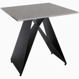 Odessey Side Table - Lamp Table Grey Sintered Stone / Black Powder Coat Metal Base - thumbnail 2