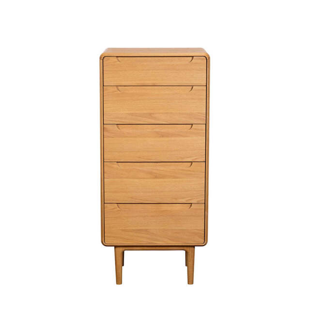 G Plan Winchester 5 Drawer Tall Chest - 5 Drawer Tall Chest With Mirror Light Oak - image 1