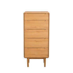 G Plan Winchester 5 Drawer Tall Chest - 5 Drawer Tall Chest With Mirror Light Oak