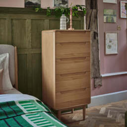 G Plan Winchester 5 Drawer Tall Chest - 5 Drawer Tall Chest With Mirror Light Oak - thumbnail 2