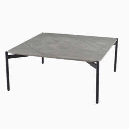 Rocco Ruibei Square Coffee Table - Square Coffee Table Ruibei Grey Ceramic Top / Black Powder Coated Metal Legs - thumbnail 1