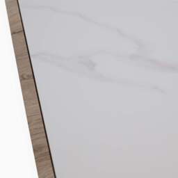 Hanson Side Table - End Table Snow Mountain Sintered Stone / Light Smooth Wood Paper Veneer / Gun Grey Metal L - thumbnail 6