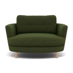 Phoebe Oval Loveseat - Oval Cuddler Grade B - Plush Velvet Vine / Natural - thumbnail 1