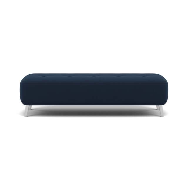 Phoebe Footstool - Medium Bench Stool Grade B - Plush Velvet Indigo / Chrome - image 1