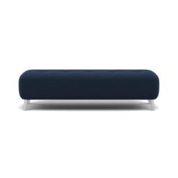 Phoebe Footstool - Medium Bench Stool Grade B - Plush Velvet Indigo / Chrome - thumbnail 1