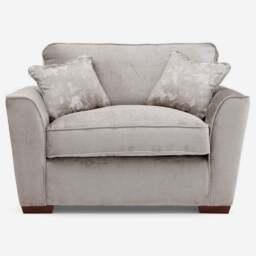 Allure Loveseat - Love Chair Grade D - Extraflex - Aaron Silver/Destiny Silver/Tessere Pebble / Mid Oak Feet