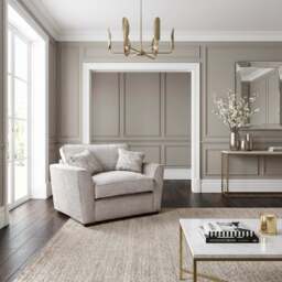 Allure Loveseat - Love Chair Grade D - Extraflex - Aaron Silver/Destiny Silver/Tessere Pebble / Mid Oak Feet - thumbnail 2