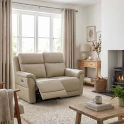 Juno 2 Seater Recliner Sofa - 2 Seater Power Recliner Sofa with USB Cat 60 - Power Recliner with USB - Cat-60/15 Montana Ruby - thumbnail 2