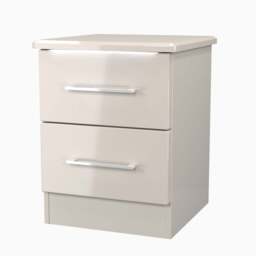 Portland 2 Drawer Bedside Cabinet - 2 Drawer Bedside Cabinet - WGW - White Gloss & White - thumbnail 6