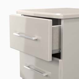 Portland 2 Drawer Bedside Cabinet - 2 Drawer Bedside Cabinet - WGW - White Gloss & White - thumbnail 8