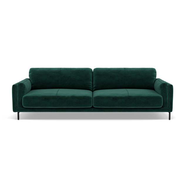 Morris 3 Seater Sofa - 2.5 Seater Sofa Fabric - FAB-MEG-37 EMERALD GREEN - image 1