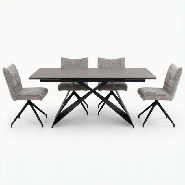 Odessey Dining Table & 4 Swivel Dining Chairs Set - image 1