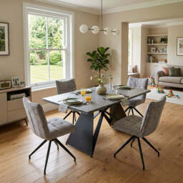 Odessey Dining Table & 4 Swivel Dining Chairs Set - thumbnail 2