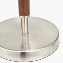 Gianni Brushed Silver and Wood Effect Table Lamp - Gianni Brushed Silver and Wood Effect Table Lamp - thumbnail 4