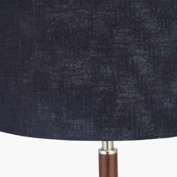Gianni Brushed Silver and Wood Effect Table Lamp - Gianni Brushed Silver and Wood Effect Table Lamp - thumbnail 3