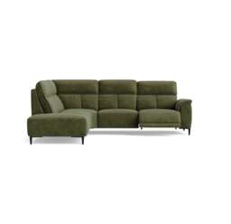 Loma Large Corner Sofa - Combination 1 Left Terminal with 2.5 Right Power 2 Pieces Fabric - Left Hand Facing - Power Recliner with USB - FAB-NTS - 16 OLIVE GREEN