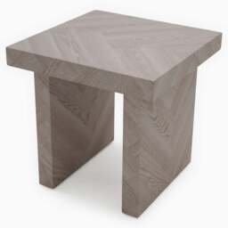 Coastal Side Table - End Table Herringbone Light Finish on MDF - thumbnail 7