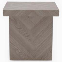 Coastal Side Table - End Table Herringbone Light Finish on MDF - thumbnail 4