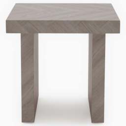 Coastal Side Table - End Table Herringbone Light Finish on MDF - thumbnail 3