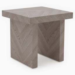 Coastal Side Table - End Table Herringbone Light Finish on MDF