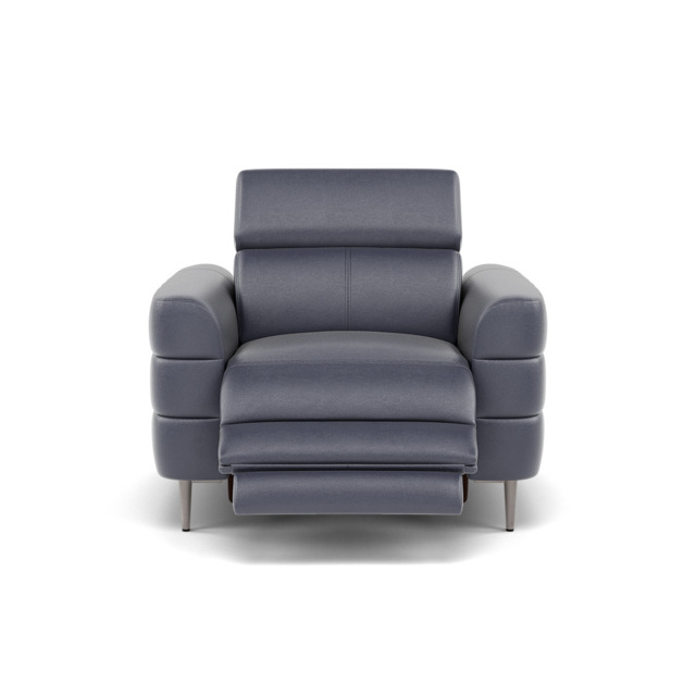Hoy Recliner Armchair - Chair W/ Power Recliner W/ Manual Headrest Cat NL/O - Power with Manual Headrest - NL5100 New York Dark Blue - image 1