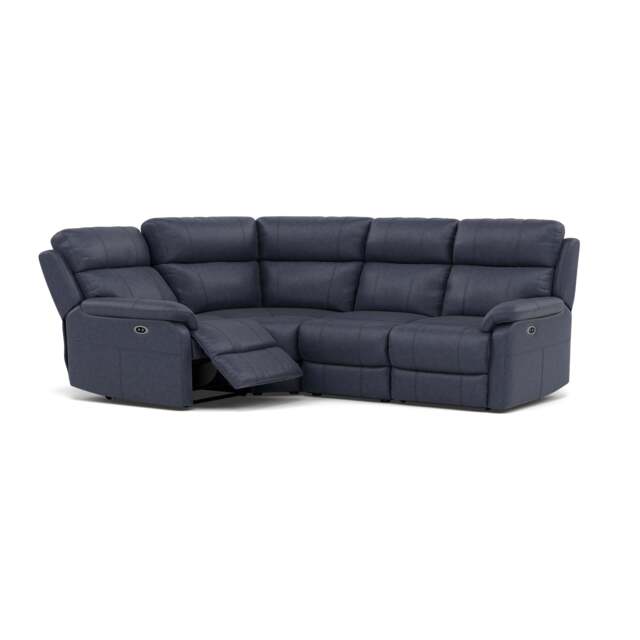 Fara Small Corner Recliner Sofa - Combination 4 1 Corner 2 with 2 Power Recliners Fabric - Right Hand Facing - Power Recliner with USB - BFA-BLJ-08  PACIFIC BLUE - image 1