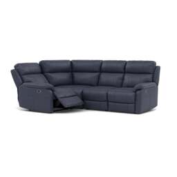 Fara Small Corner Recliner Sofa - Combination 4 1 Corner 2 with 2 Power Recliners Fabric - Right Hand Facing - Power Recliner with USB - BFA-BLJ-08  PACIFIC BLUE - thumbnail 1