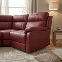 Fara Small Corner Recliner Sofa - Combination 4 1 Corner 2 with 2 Power Recliners Fabric - Right Hand Facing - Power Recliner with USB - BFA-BLJ-08  PACIFIC BLUE - thumbnail 4