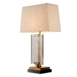 Eichholtz James Table Lamp Vintage Brass Black Granite Base - Table Lamp James - thumbnail 1