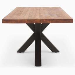 Raindale Dining Table - Dining Table 200cm Dark Oak / Star Metal Legs - 200cm - thumbnail 6