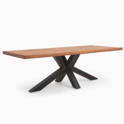 Raindale Dining Table - Dining Table 200cm Dark Oak / Star Metal Legs - 200cm - thumbnail 5