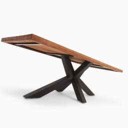 Raindale Dining Table - Dining Table 200cm Dark Oak / Star Metal Legs - 200cm - thumbnail 7