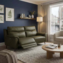 Revel 2 Seater Recliner Sofa - 2 Seater Sofa with 2 Power Recliners Cat 20S - Power Recliner with USB - NWS-513E PINE BARK - thumbnail 2