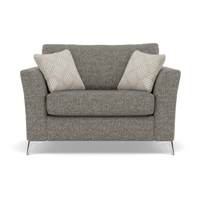 Chilton Loveseat - Cuddler Sofa Fabric - Chrome Feet / Barley Charcoal - image 1