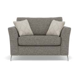 Chilton Loveseat - Cuddler Sofa Fabric - Chrome Feet / Barley Charcoal