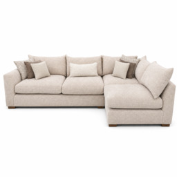 Alessia Corner Sofa - Combi Unit LHF Tabby Promotional Fabric - Left Hand Facing - Walnut Feet / Tabby Pumice - thumbnail 1