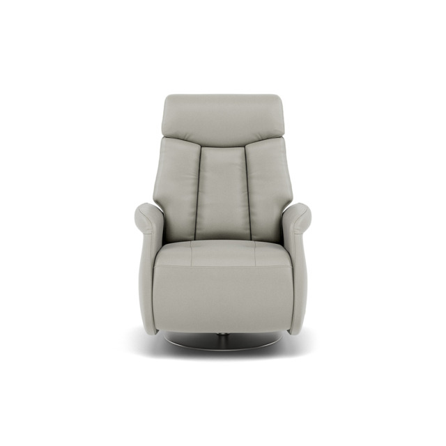Nicoletti Break Recliner Armchair - Power Chair with Round Metal Base CB - Macao Ice 371 - image 1