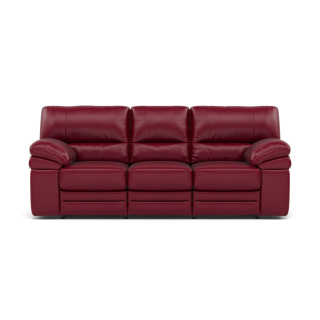 Gino 3 Seater Recliner Sofa - 3 Seater Power Recliner Sofa with USB Cat 60 - Power Recliner with USB - Cat-60/13 Montana Cranberry - image 1
