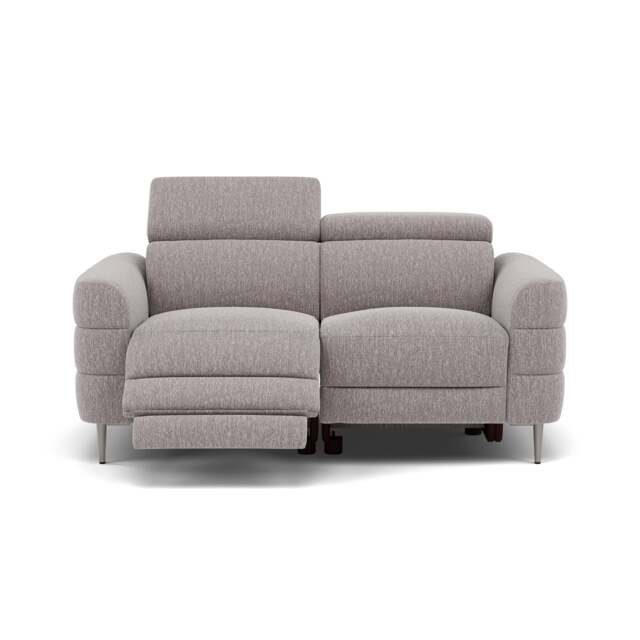 Hoy 2 Seater Recliner Sofa - 2 Str W/ 2 Power Recliner W/ 2 Manual Headrest Fabric - Power with Manual Headrest - KB-1291-UK Amigo Granite - image 1